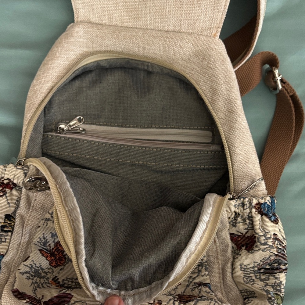 Floral & Butterfly Embellished/Beige-Multi Backpack - Picture 7 of 7